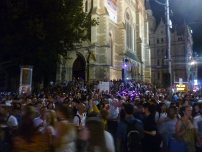 Crowd Outside Cathedral